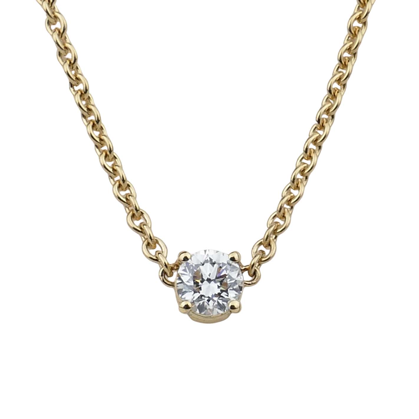 Halskette mit Brillant 0,26 ct. Gelbgold 750/000