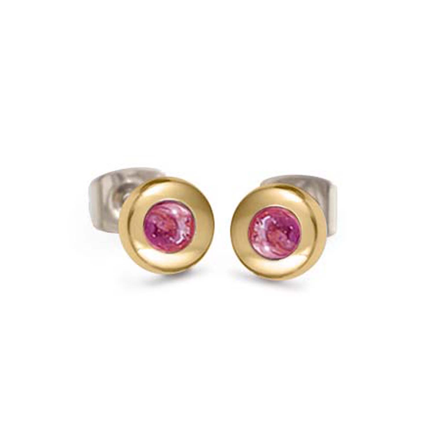 05053-05VwiYoetm3QlBz Boccia nickelfreie Ohrstecker Titan goldplattiert mit rosa Turmalinen