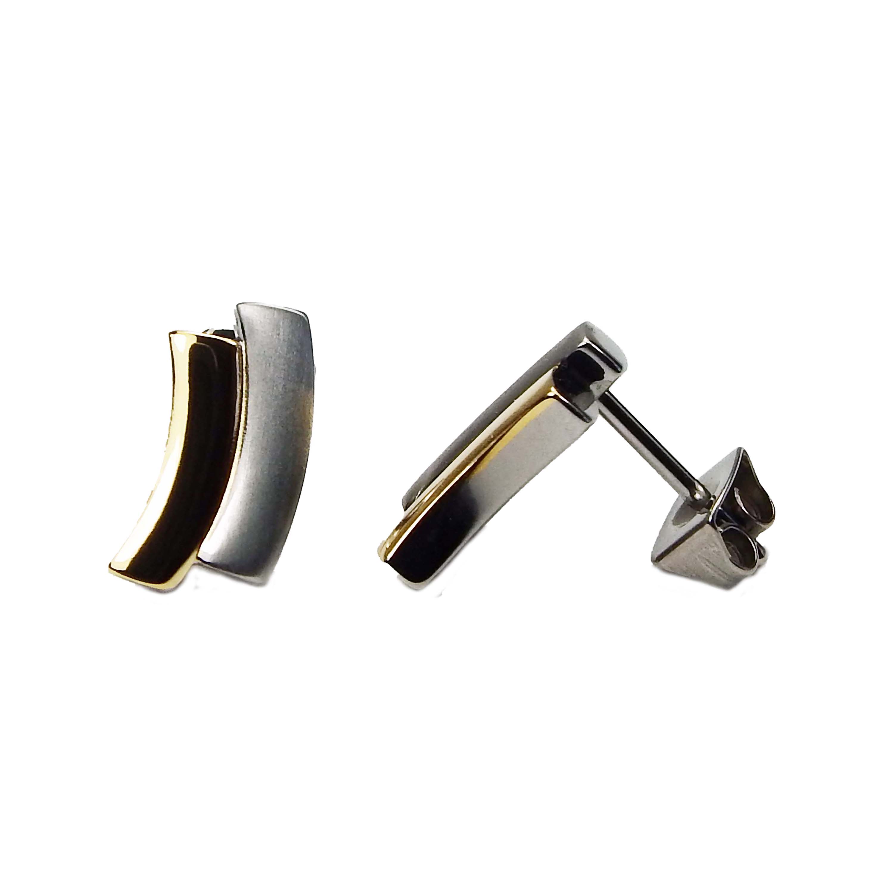 0561-02 Boccia Ohrstecker Titan bicolor goldplattiert