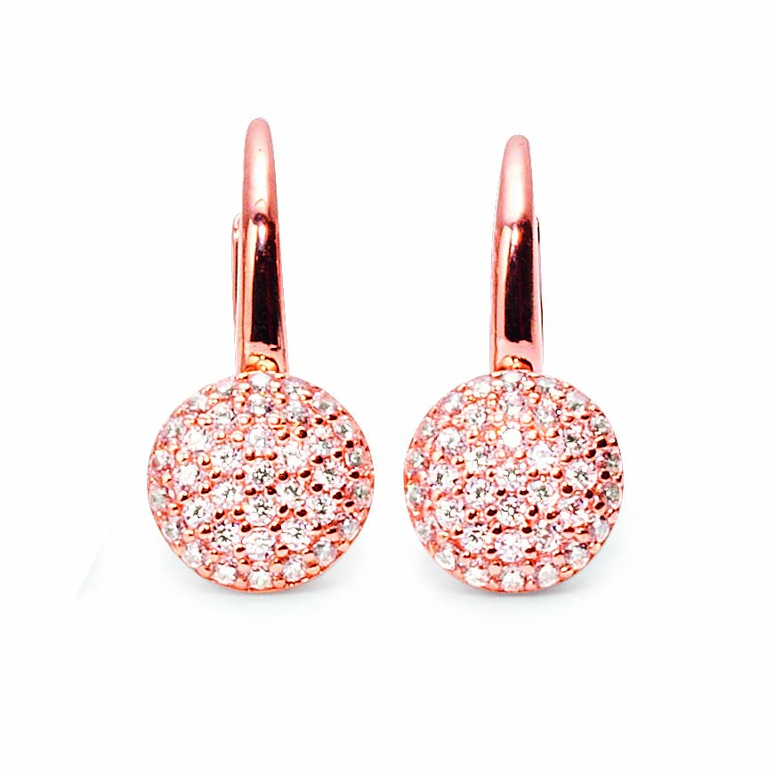 Ratius Boutons aus rosé goldplattiertem Silber mit Zirkonia