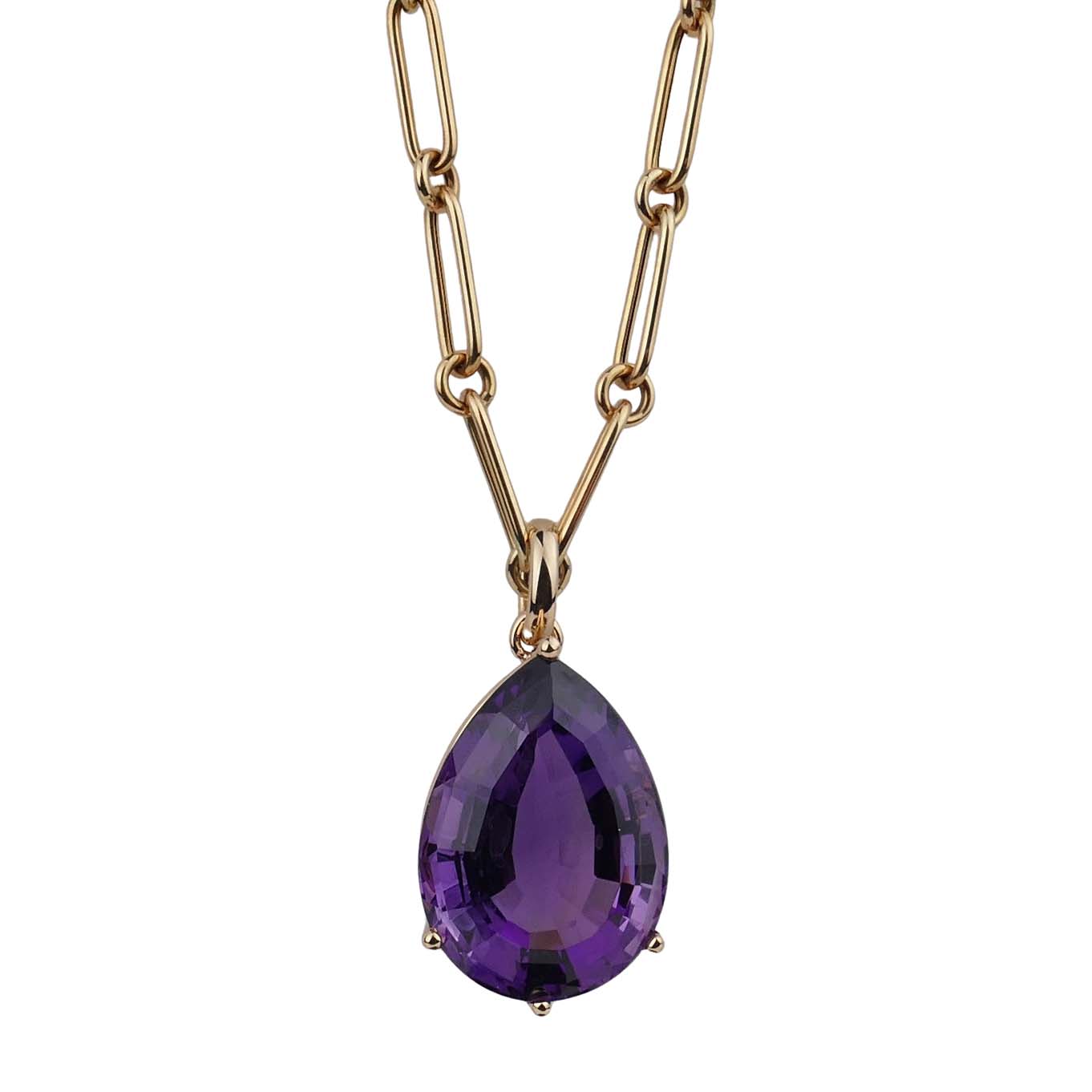 Anhänger mit Amethyst in Tropfenform Roségold 750/000 handgearbeitet