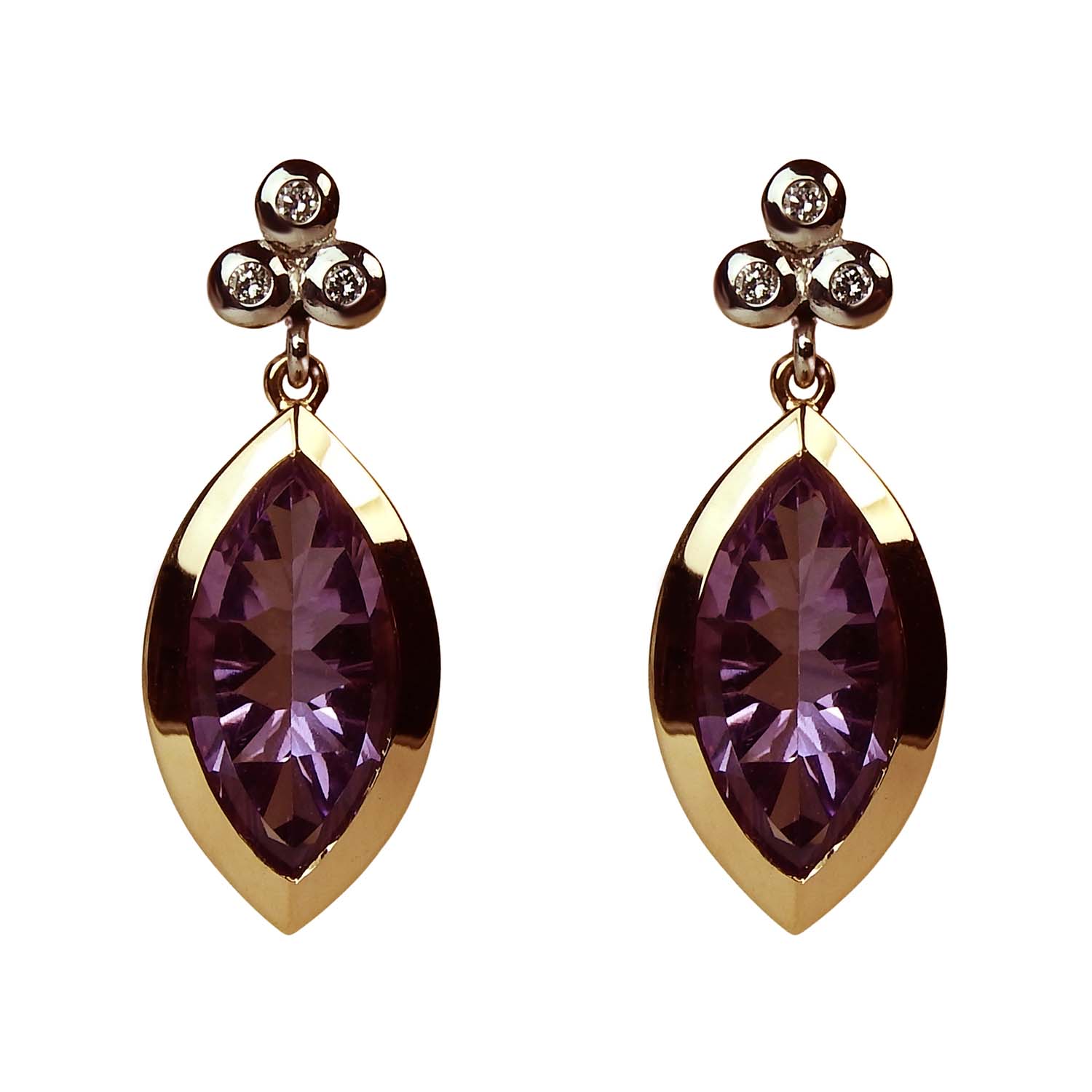 32115-1 Ohrhänger mit Amethyst und Brillanten Roségold 750/000