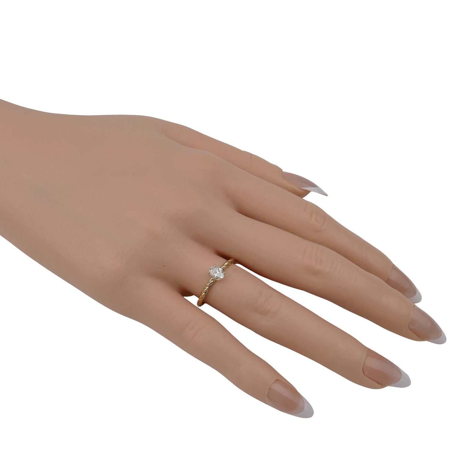 Verlobungsring Gelbgold 585/000 mit Diamant im Ovalschliff