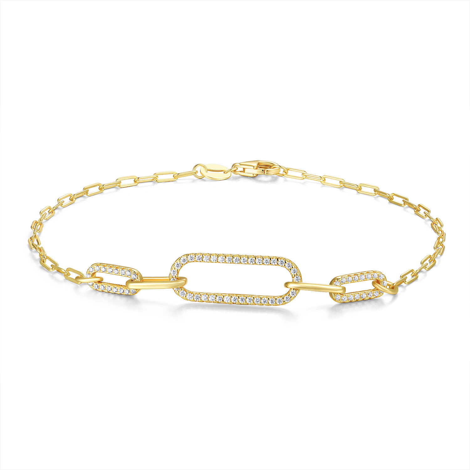 Armband aus vergoldetem Silber mit Zirkonia