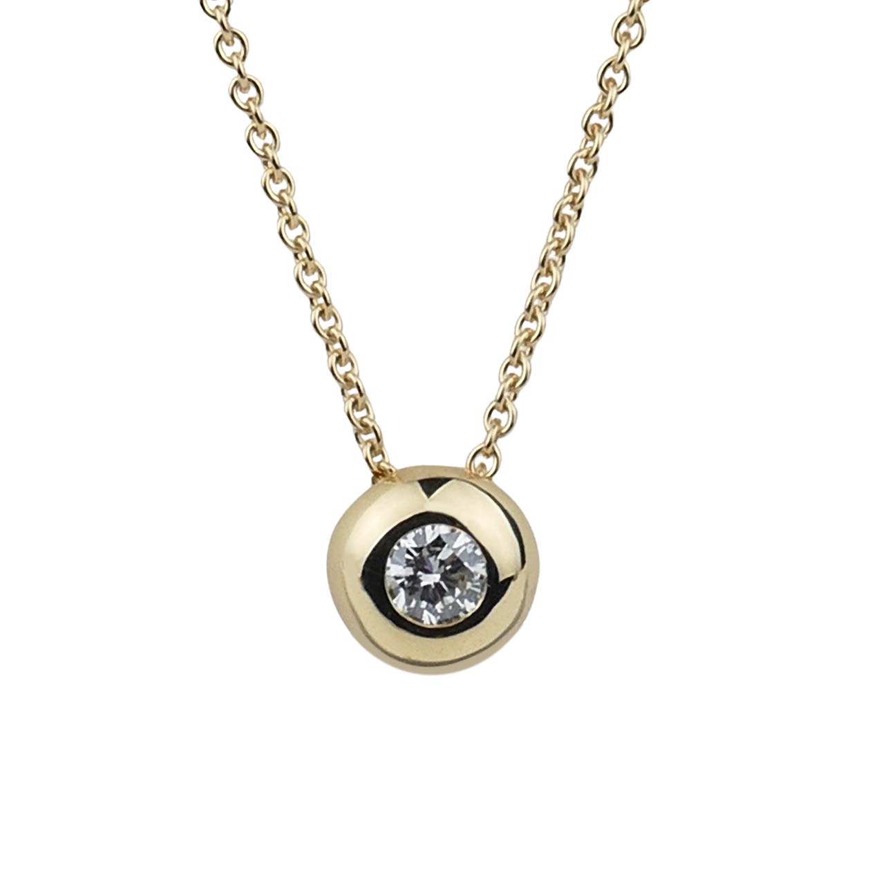 Halskette mit Brillantanhänger 0,32 ct. Gelbgold 750/000