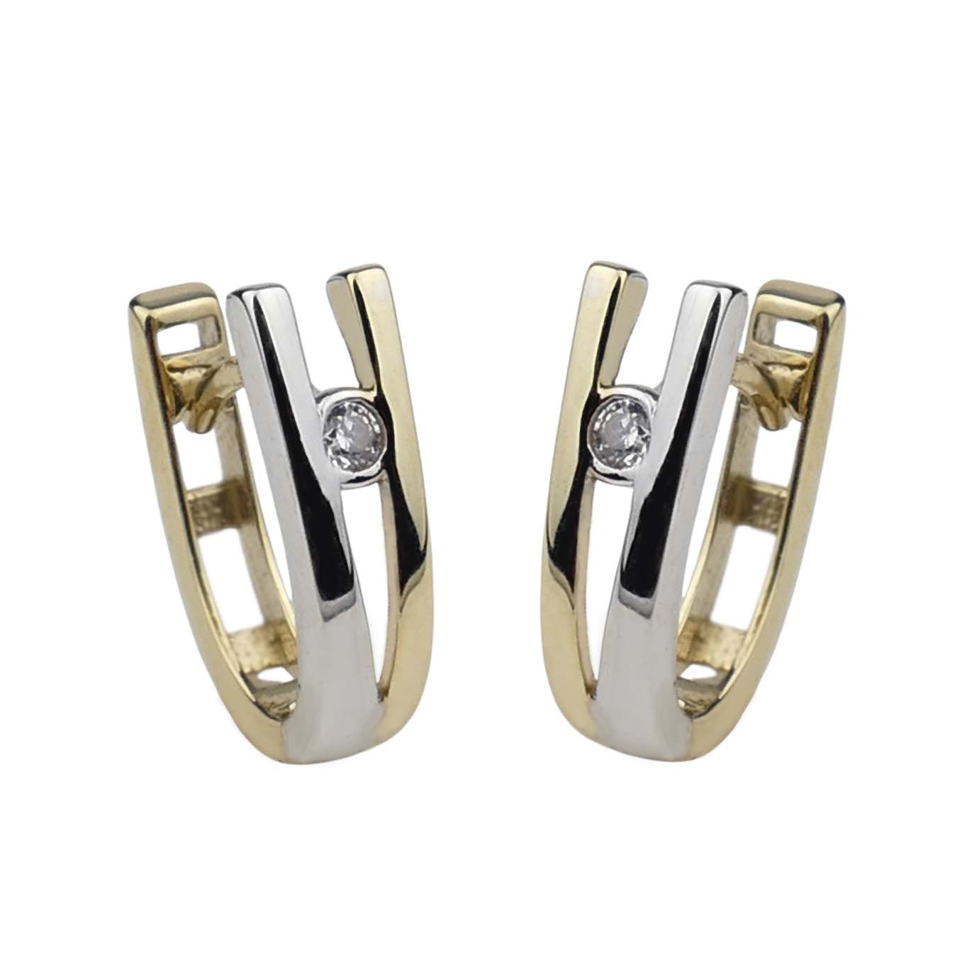 Creolen Gold 333/000 bicolor mit Zirkonia Creolen Gold 333/000 bicolor mit Zirkonia