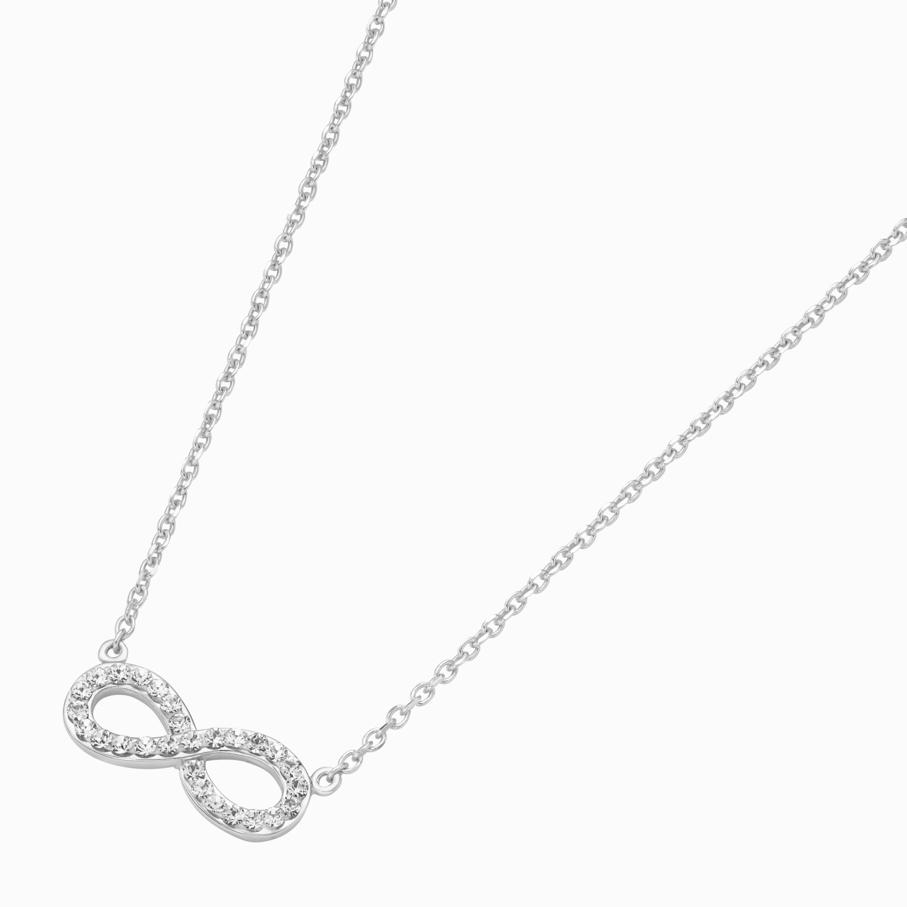 Silver D-Line Kette Infinity mit Zirkonia Sterlingsilber rhodiniert