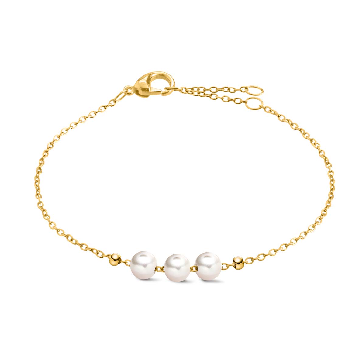 Boccia Armband mit Perlen Titan goldplattiert