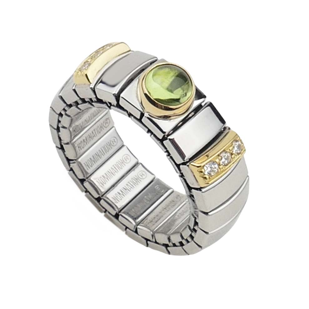 Nomination Stretchring mit Peridot Edelstahl und Gold Nomination Stretchring mit Peridot Edelstahl und Gold