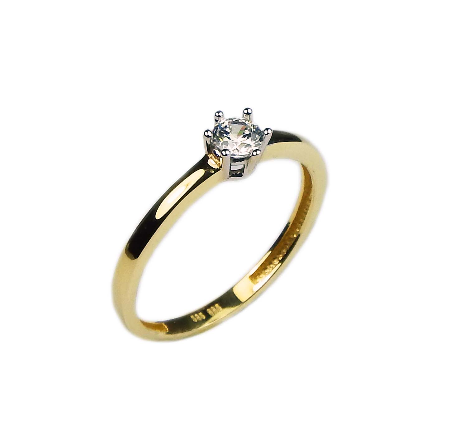 Verlobungsring Gelbgold 585/000 bicolor Antragsring mit Zirkonia