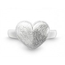 Quinn Ring Silber mit eismattem Herz