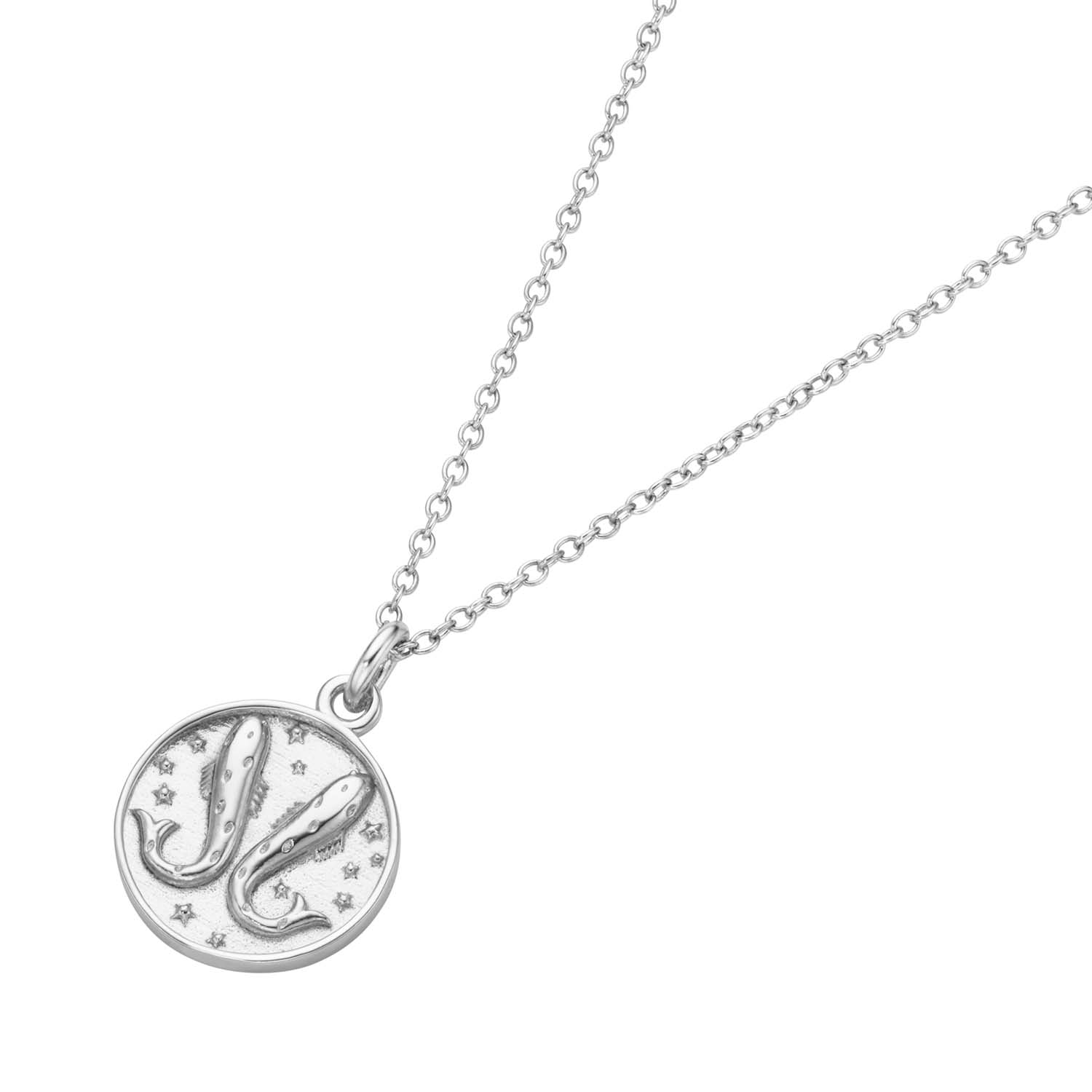 Silver D-Line Kette mit Sternzeichen Fische Sterlingsilber