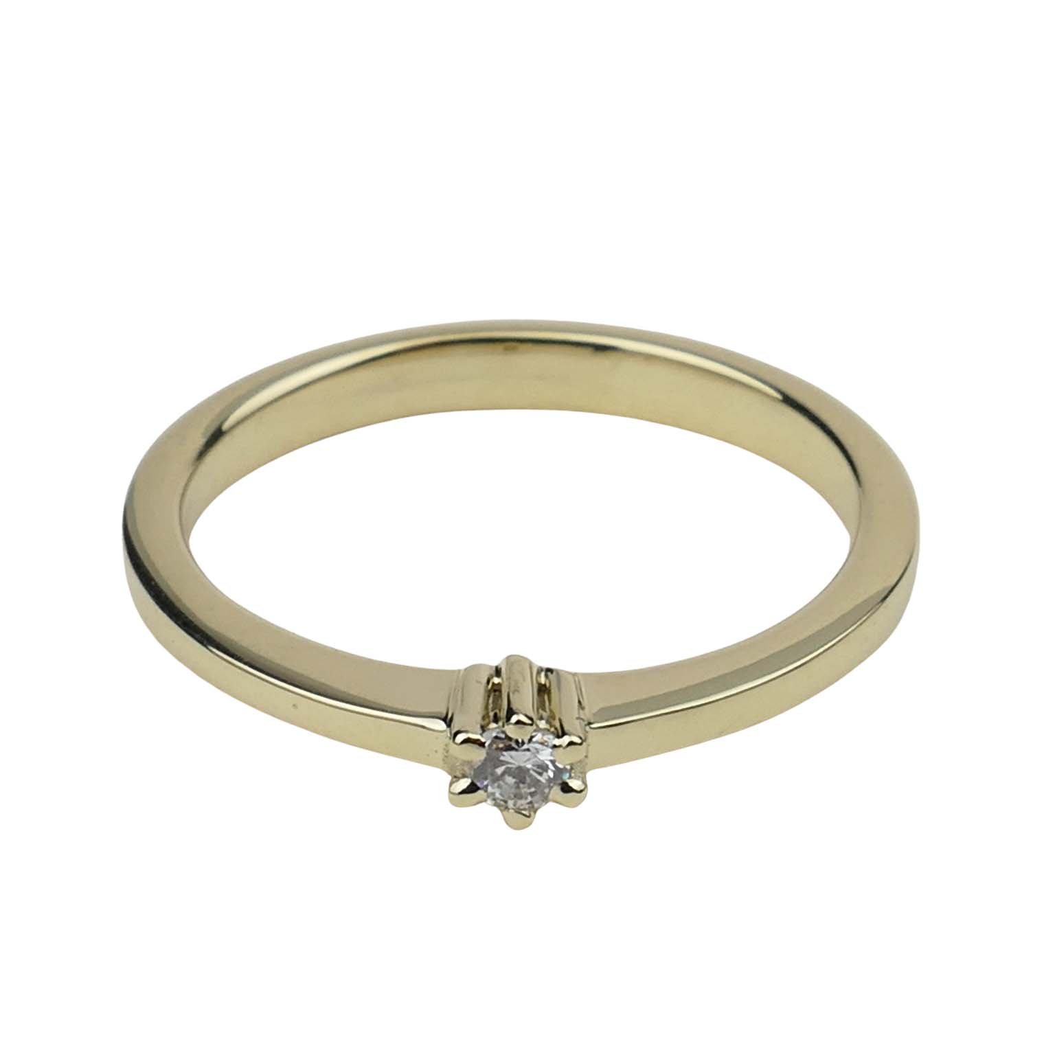 Verlobungsring Gelbgold 585/000 mit Brillant aus unserer Goldschmiede