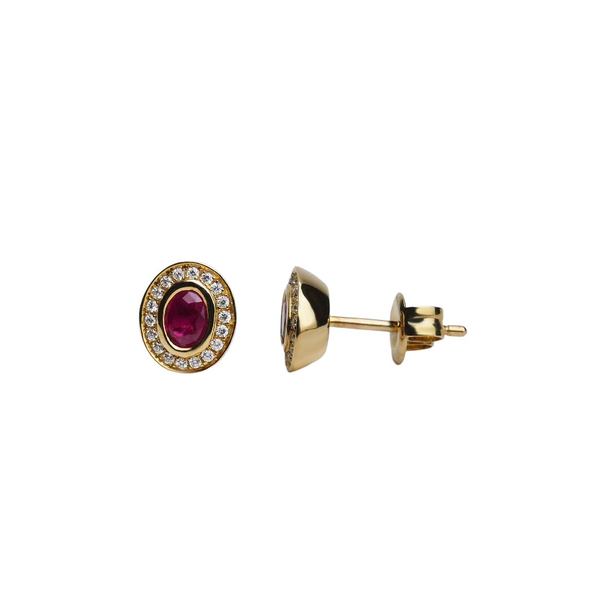 31681 Rubinohrstecker Gelbgold 333/000 mit Zirkonia