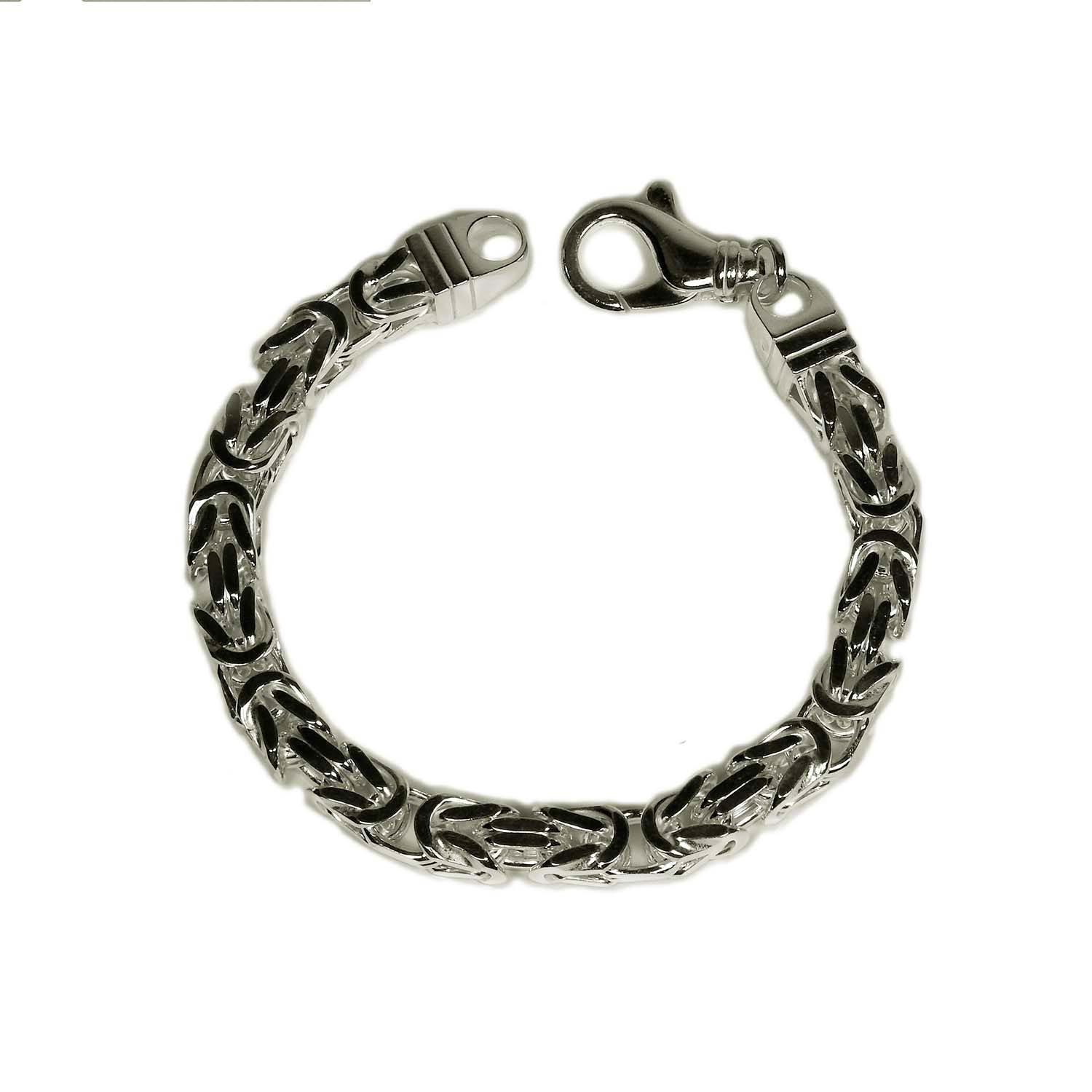 Breites, massives Königsketten-Armband Sterlingsilber