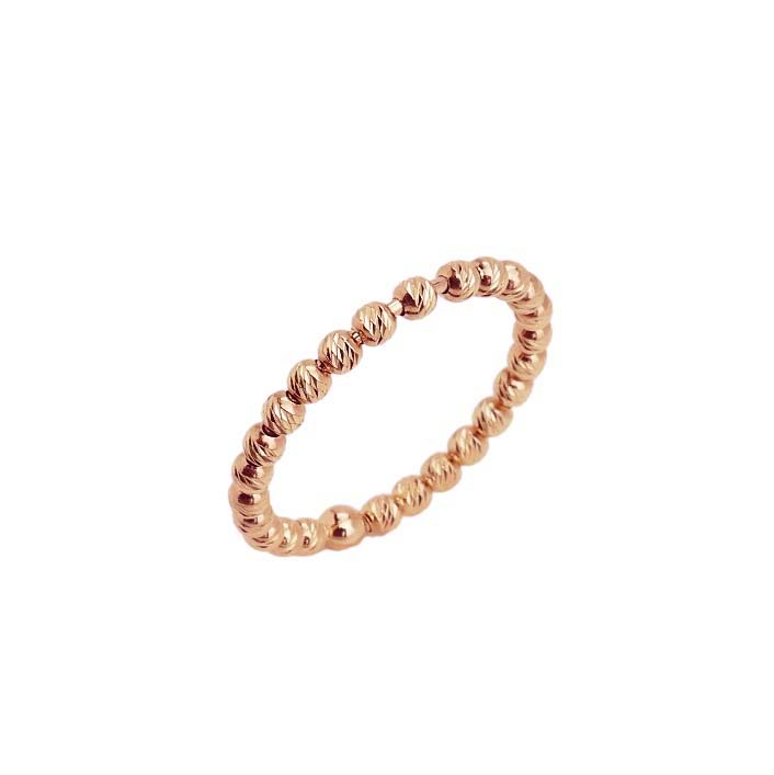 Damenring Roségold 585/000 mit Kügelchen in Glitzeroptik