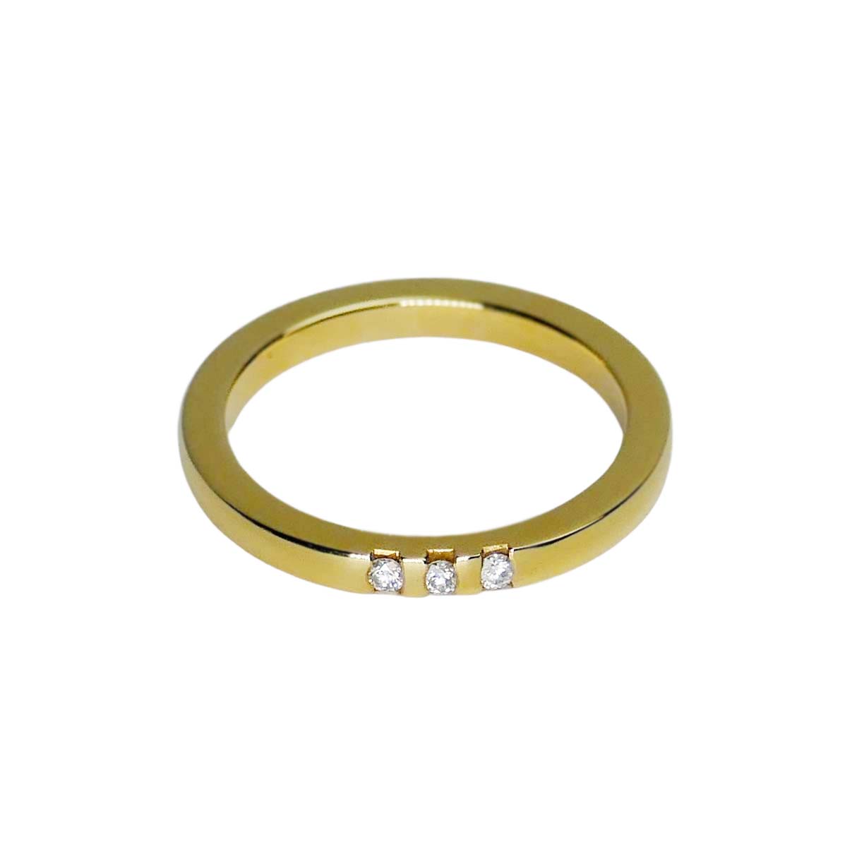 Memoirering mit Brillanten Gelbgold 585/000 Diamantring Handarbeit Verlobungsring