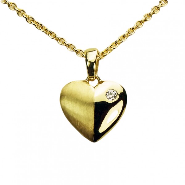 Zirkonia Gold mit 333/000 Herzanhänger | juwelierdrees